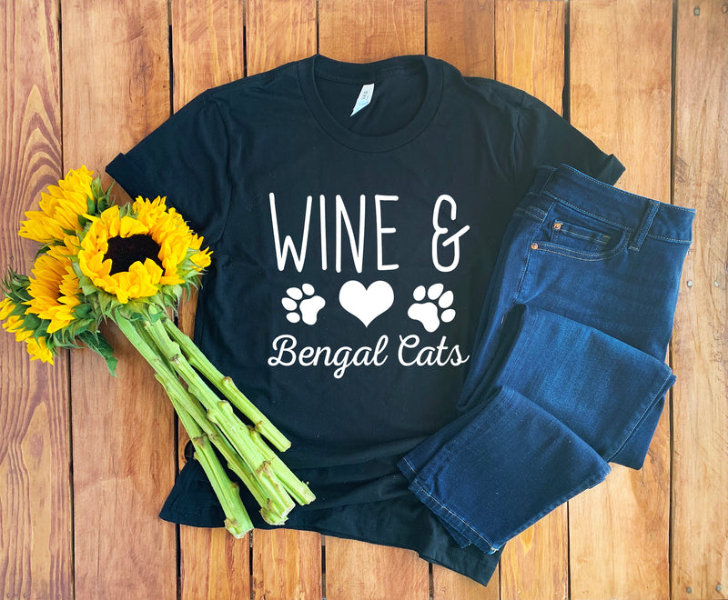 Bengal Cat Shirt • Wine Lover Shirt • Bengal Cat Lover • Cat Lover Gift • Bengal Cat Hoodie • Bengal Cat Sweatshirt • Bengal Cat Owner