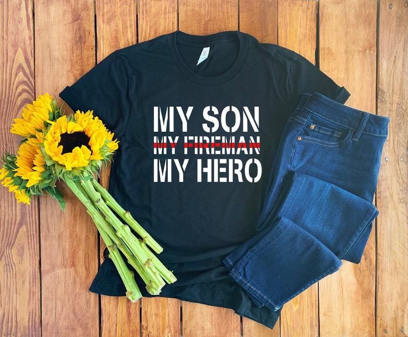 Firefighter Mom Shirt • Firefighter Mom Gift • Proud Fire Mom • Fireman Mom Shirt • Fire Fighter Mom • Thin Red Line • Mom Gift • Unisex Tee