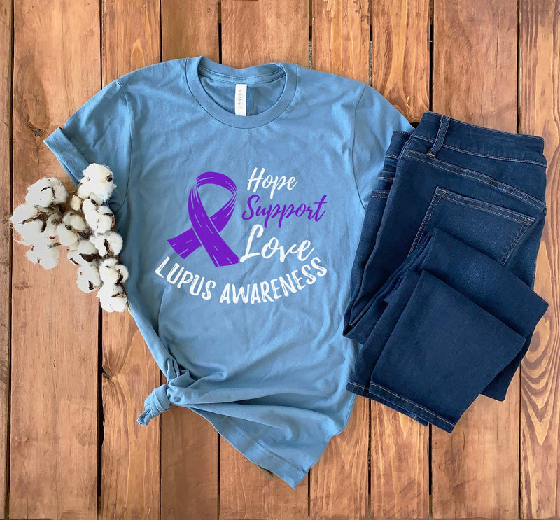 Lupus Awareness Shirt • Lupus Warrior Shirt • Lupus Shirt • Lupus Support T-Shirt • Lupus T-Shirt • Cure Lupus • Purple Ribbon Shirt