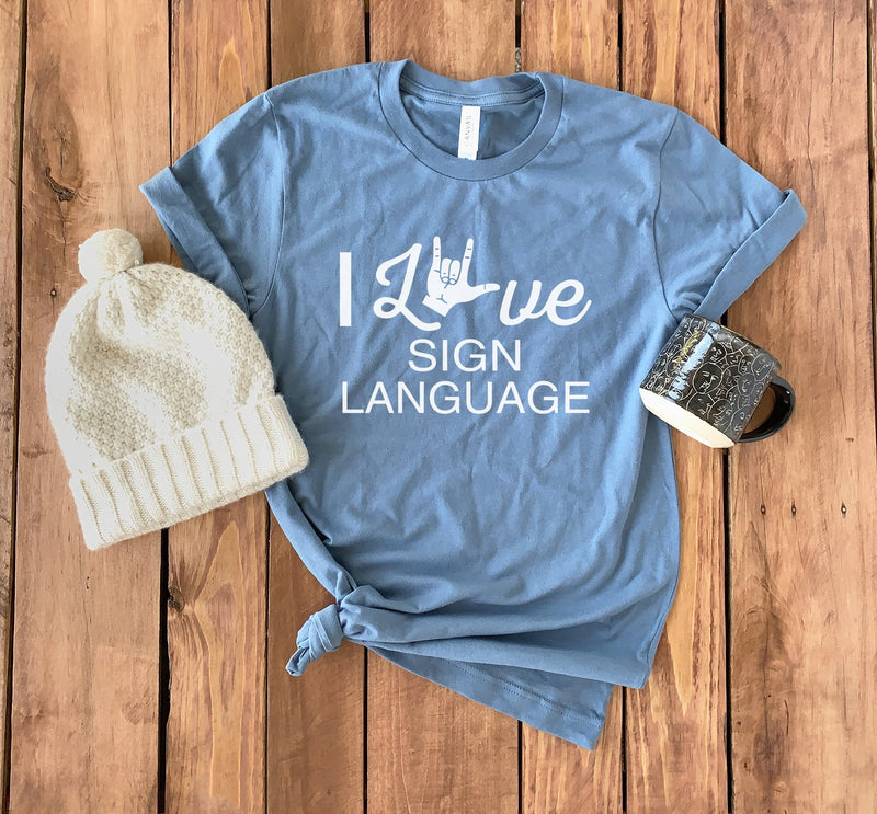 I Love Sign Language Shirt • ASL Shirt • ASL Gift • Sign Language Gift • ASL Kids Shirt • Sign Language Love • American Sign Shirt • Asl Tee