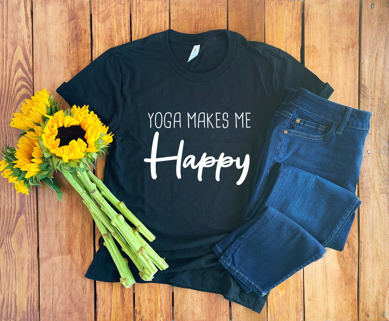 Yoga Shirt • Yoga Makes Me Happy • Yoga Hoodie • Workout Shirt • Yoga