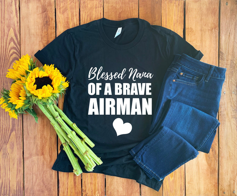 Air Force Nana T-Shirt • Airman Nana Gift • Proud Airman Grandma • Airman Shirt • Military Grandma • Gift For Airman Grandma