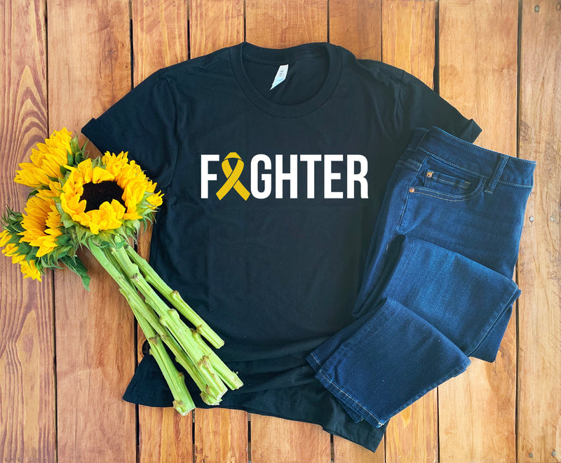 Childhood Cancer Fighter Shirt • Child Cancer Awareness Shirt • Fight Childhood Cancer • Gold Cancer Ribbon Shirt • Fight Like A Kid