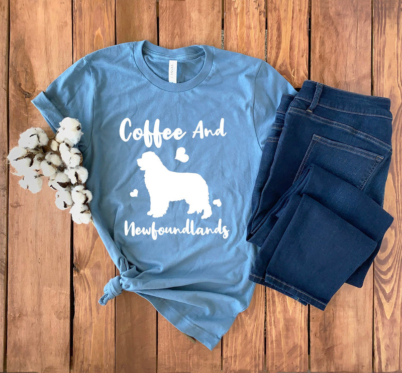 Coffee and Newfoundlands Shirt • Newfoundland Shirt • Newfoundland Dog • Newfoundland Gift • Newfoundland Mom • Newfie Shirt • Coffee Shirt